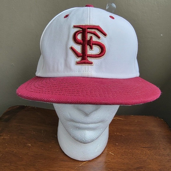 Nike True Hat Men 7½ Fitted Florida State Seminoles‎ FSU Swoosh White Cap Cruise - Picture 1 of 10